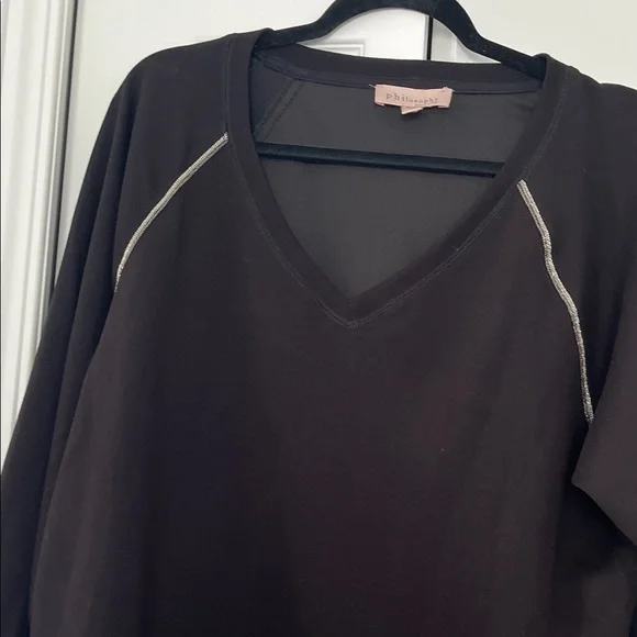 Harlow Black Lounge Set with Silver Contrast Trim - Picture 4 of 4